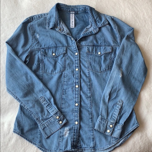 Denim&Co Tops - Denim & Co. jean button up